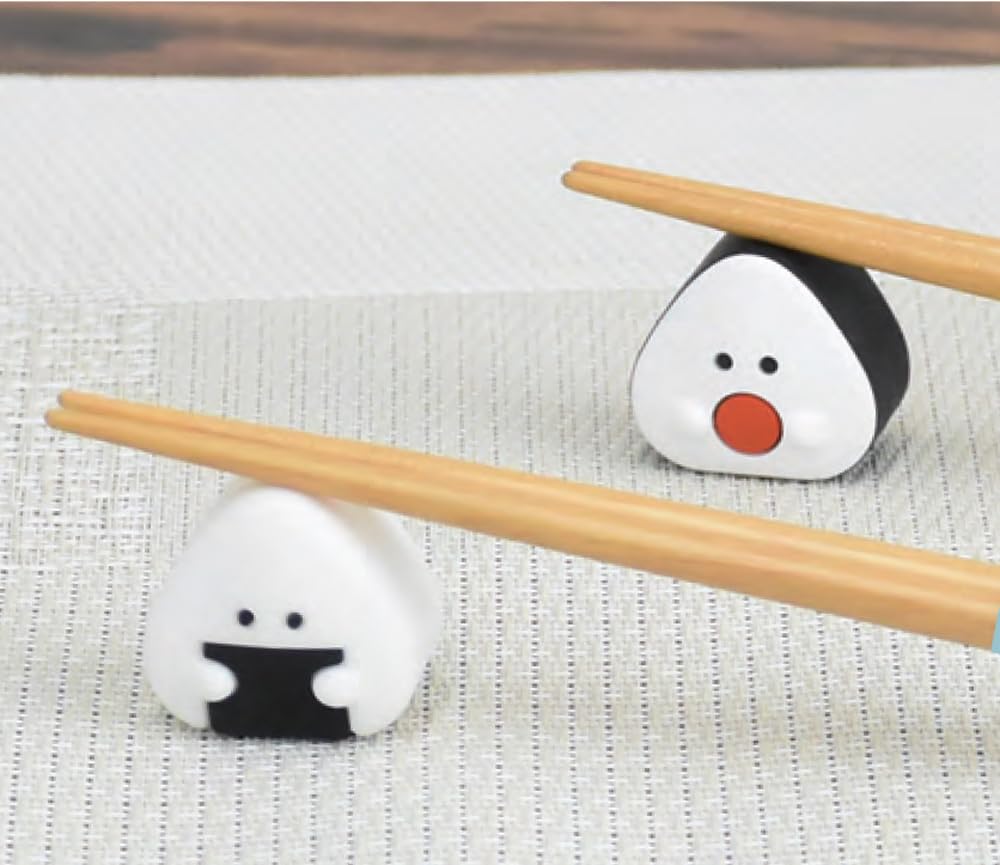 Ippinsha Gyutto Seaweed Chopsticks and Chopstick Rest Made in Gift 48046 Onigiri-san Set, Japan,