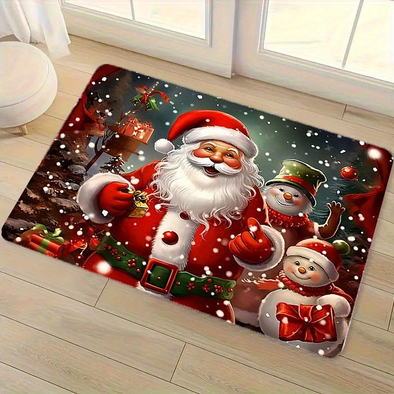 VIKAMA Christmas Carpet Large Area Rugs Red Festive Decor Outdoor Rug Doormat Carpet For Living Room Bedroom Home Decor