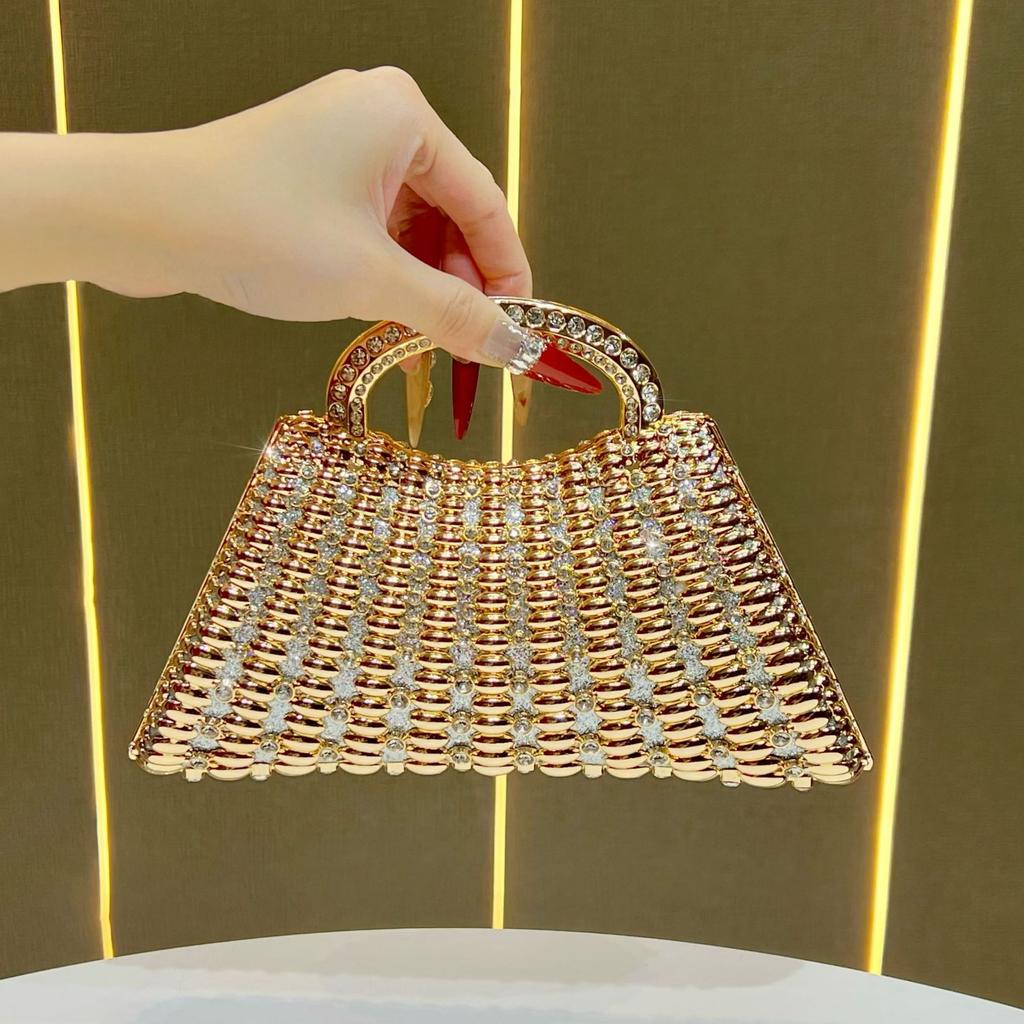 Handbag with Diamonds - Women's Hand-held Bag, Crossbody Bag, Cocktail Party Bag