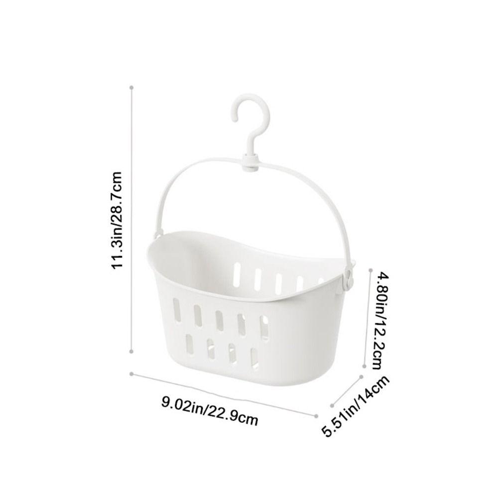 White Shower Storage Basket Hangable Sundries Hanging Basket Portable Sink Holder  Kitchen