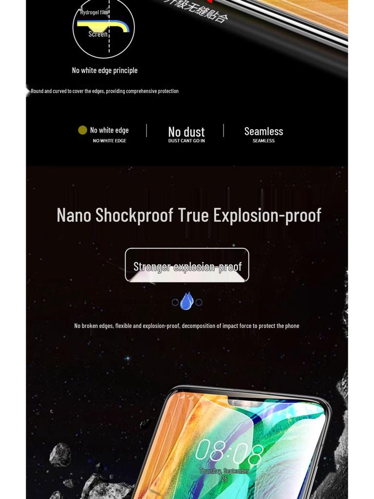 Hydrogel-Schutzfolie aus gehärtetem Glas für Curved-Bildschirme von Huawei Mate30 Pro/M40/P-Serie