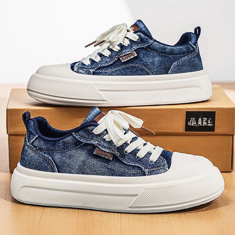 Soft washed denim shoes student sports canvas trendy shoes casual skateboard shoes 22 spring new