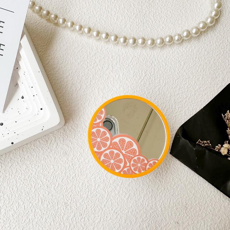 

Mobile Phone Airbag Holder Mirror Sticker Retractable Simple Fruit Grapefruit Tulip Portable Makeup Mirror Portable