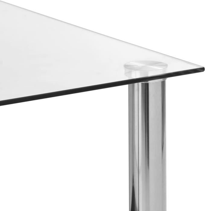 VidaXL Table d'appoint Transparent 45x50x45 cm Verre trempé