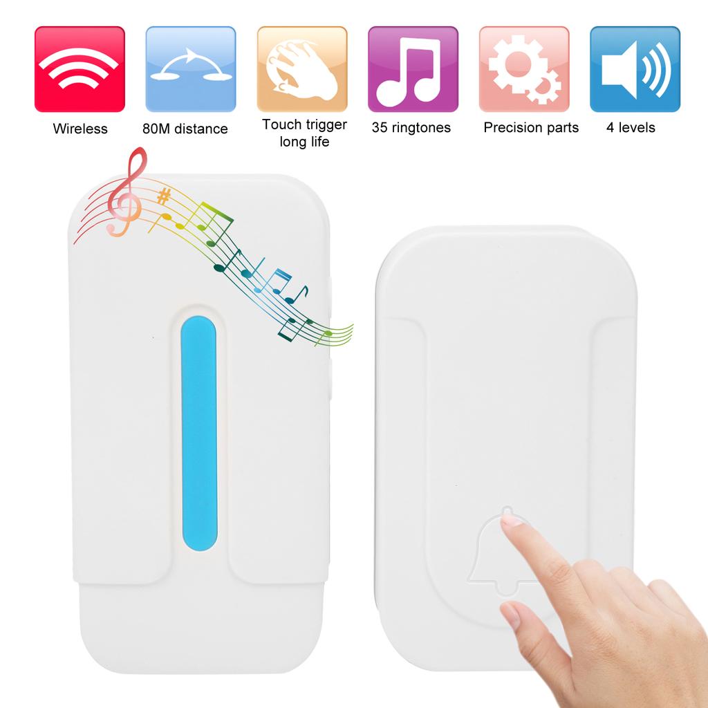 Intelligente Drahtlose Türklingel Selbstversorgter Summer Fernbedienung Induktion Wasserdicht