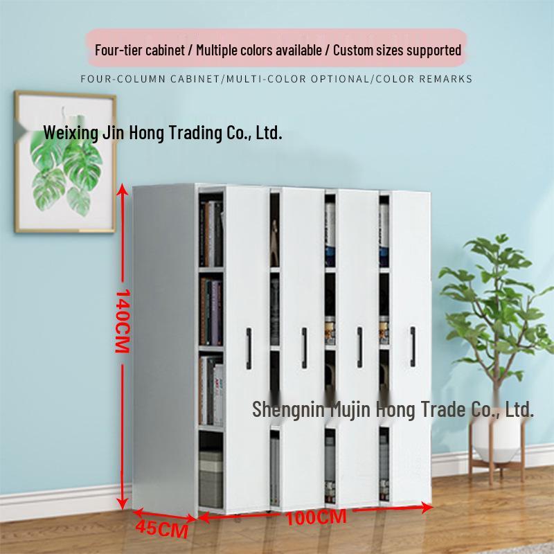 Mobile Dustproof Bookshelf: Sliding, Wheel-Equipped, Drawer-Type Storage Cabinet