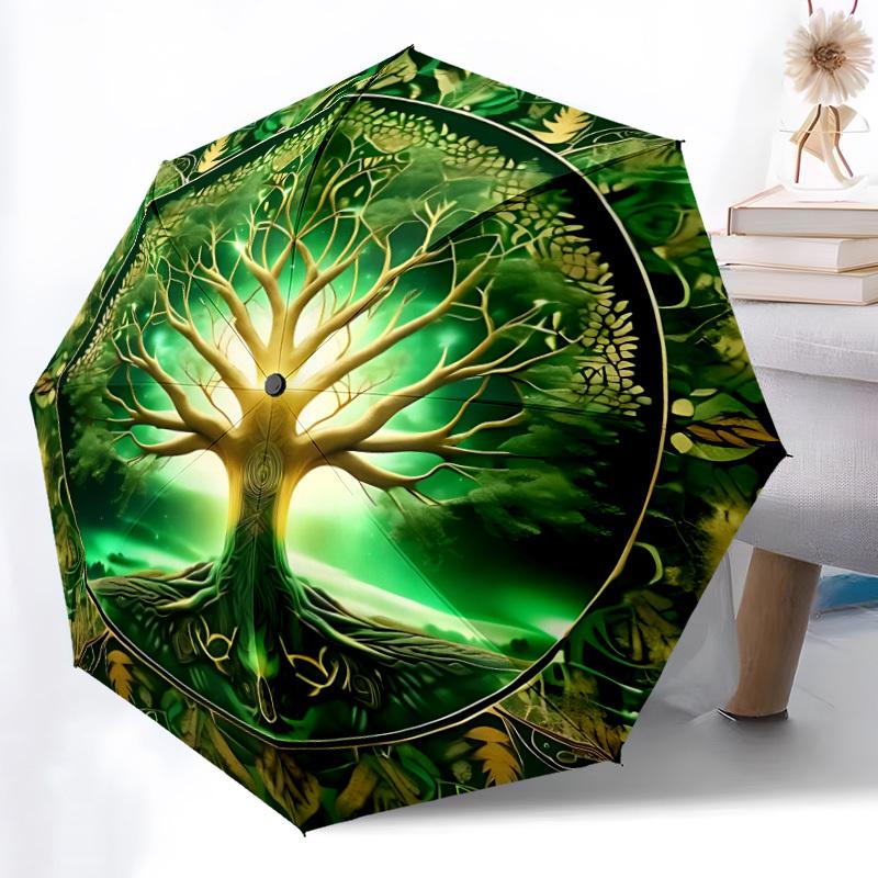 1PC Tree of Life Mandala Automatic Open/close, All-Season Portable Folding Umbrella for Women & Men yy250919157