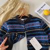 Boys Sweater Autumn New Children'S Foreign Style Jacquard Knitted Cardigan Baby Versatile Autumn Clothes