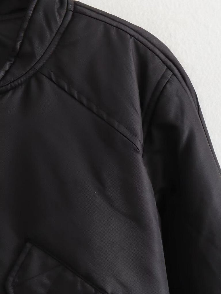 Damen Europäische und Amerikanische Mode Bomberjacke Baumwollmantel