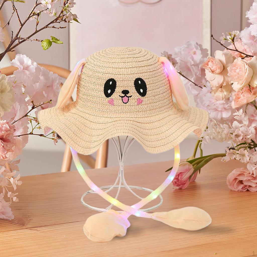 Kids Bunny Hat Lighted Bucket Cap Fashion Sun for Outdoor Sports Vocation