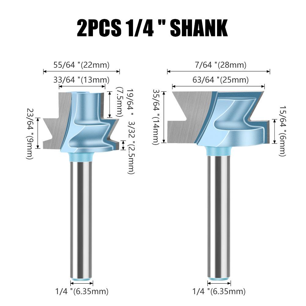 Drawer Slide Knife 1/4 Handle 6 Handle Solid Wood Guide Rail Slider Slotted Desk Male and Female Slide Slot Alloy Milling Cutter