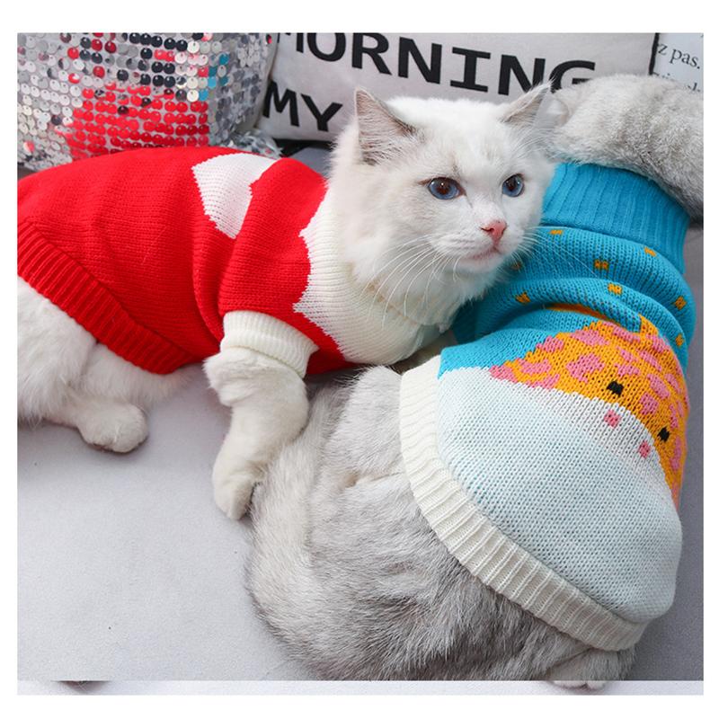 Christmas Reindeer Dog Sweater Knitwear for Cold Weather Small Medium Dogs Turtleneck Pet Cat Clothes Dog Winter Coat Costume