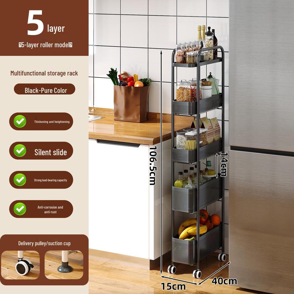 Tall Multi-Layer Kitchen Storage Rack for Narrow Spaces