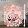 2D Flat Acrylic Kiss Me 67 Decoration, Indoor and Outdoor Decoration - No Battery/electricity Required, Store Decoration, Durable Outdoor