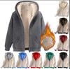 New Winter Collection: Men’s Warm Lambswool Sweatshirt Cardigan with Hood and Zip – Versatile, Fleece-Lined, Thickened Jacket