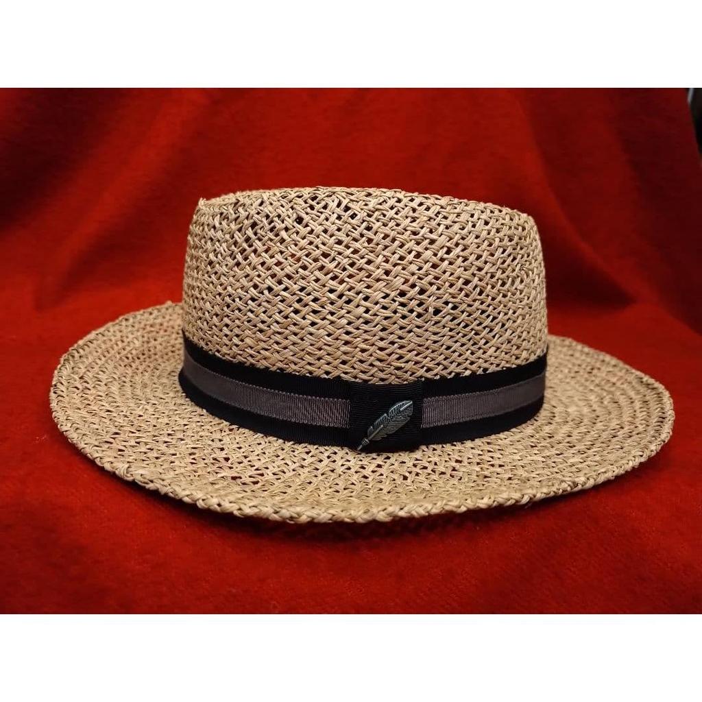 Used STETSON x Zukin straw hat fedora hat size M