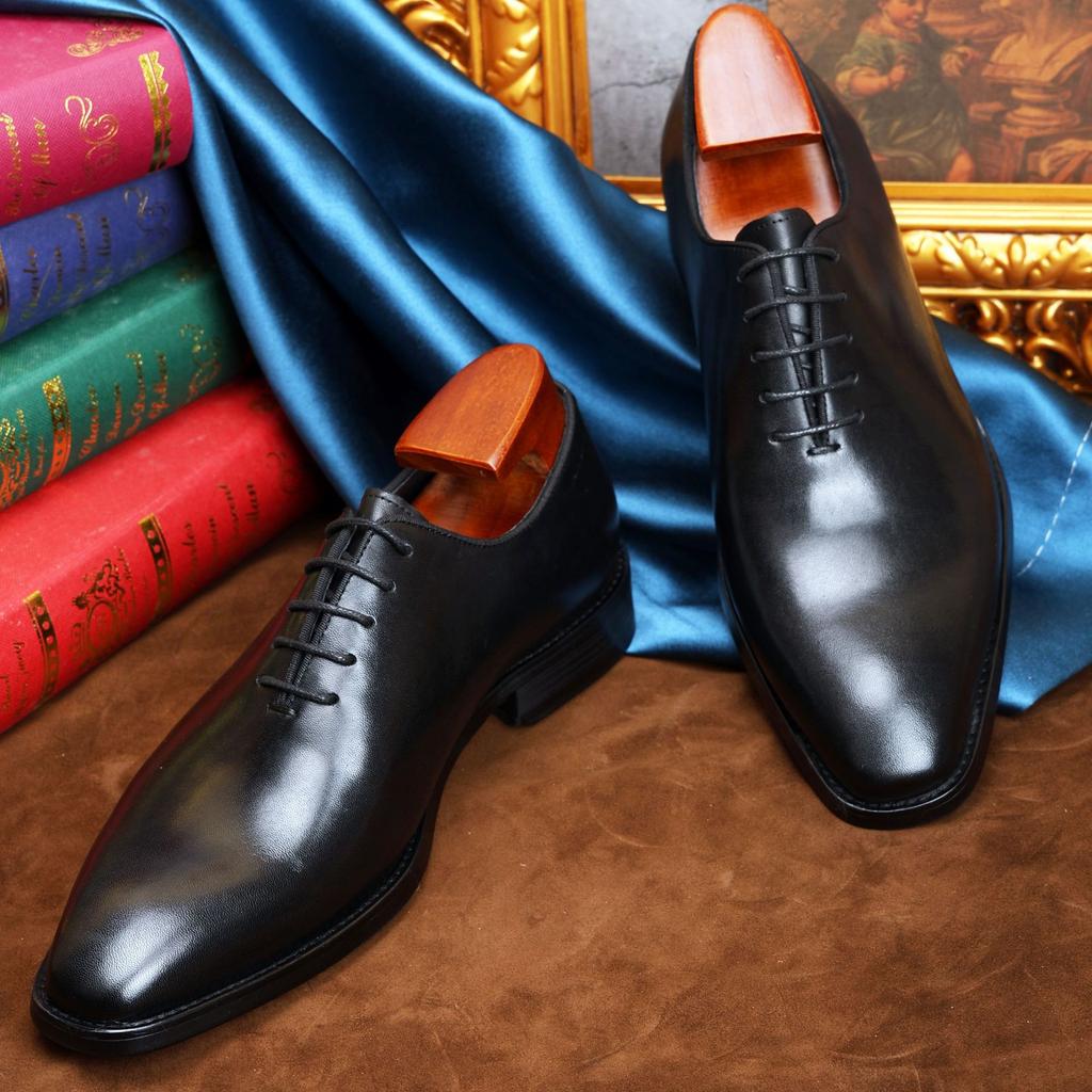 Spring Autumn Men's Leather Shoes Handmade High Quality Casual Oxford Business Work Shoes Black Coffee Lace-up Comfortable Man Shoe