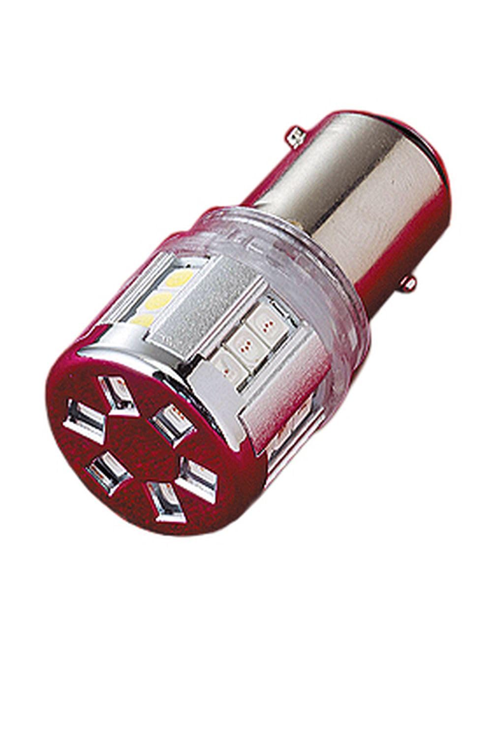 

VALENTI Jewel LED Лампа S25 Двухконтактная Задний свет Белый 6500 1 Штука [Вращение на 270°] (Мотоциклетная лампа/Стоп-сигнал/Лампа номерного знака) Красный/Холодный M13-S25D-RW