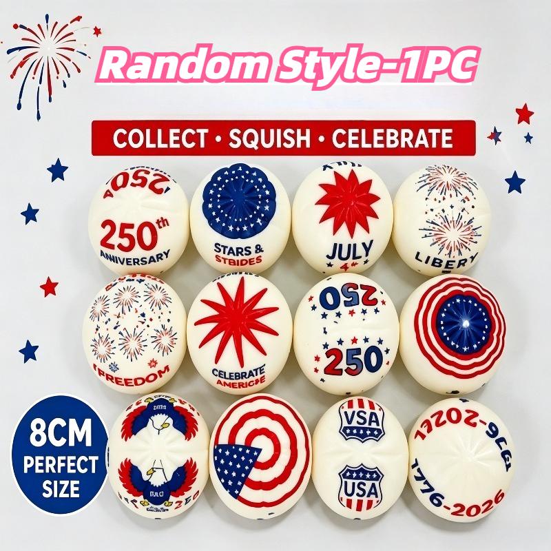 (Hefengcl)250Th Anniversary Patriotic Slow‑Rebound Squishy Toys, Independence Day Squeeze Toys, Ideal Party Favors Holiday Gifts