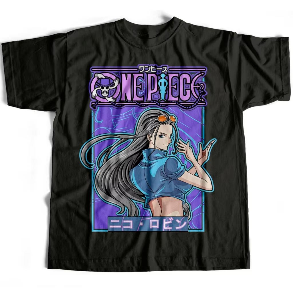 

2026 new Anime One Piece Nicole Robin Mens and Womens Summer TShirt Harajuku Retro Short Sleeve Loose Casual Shirt 4XL