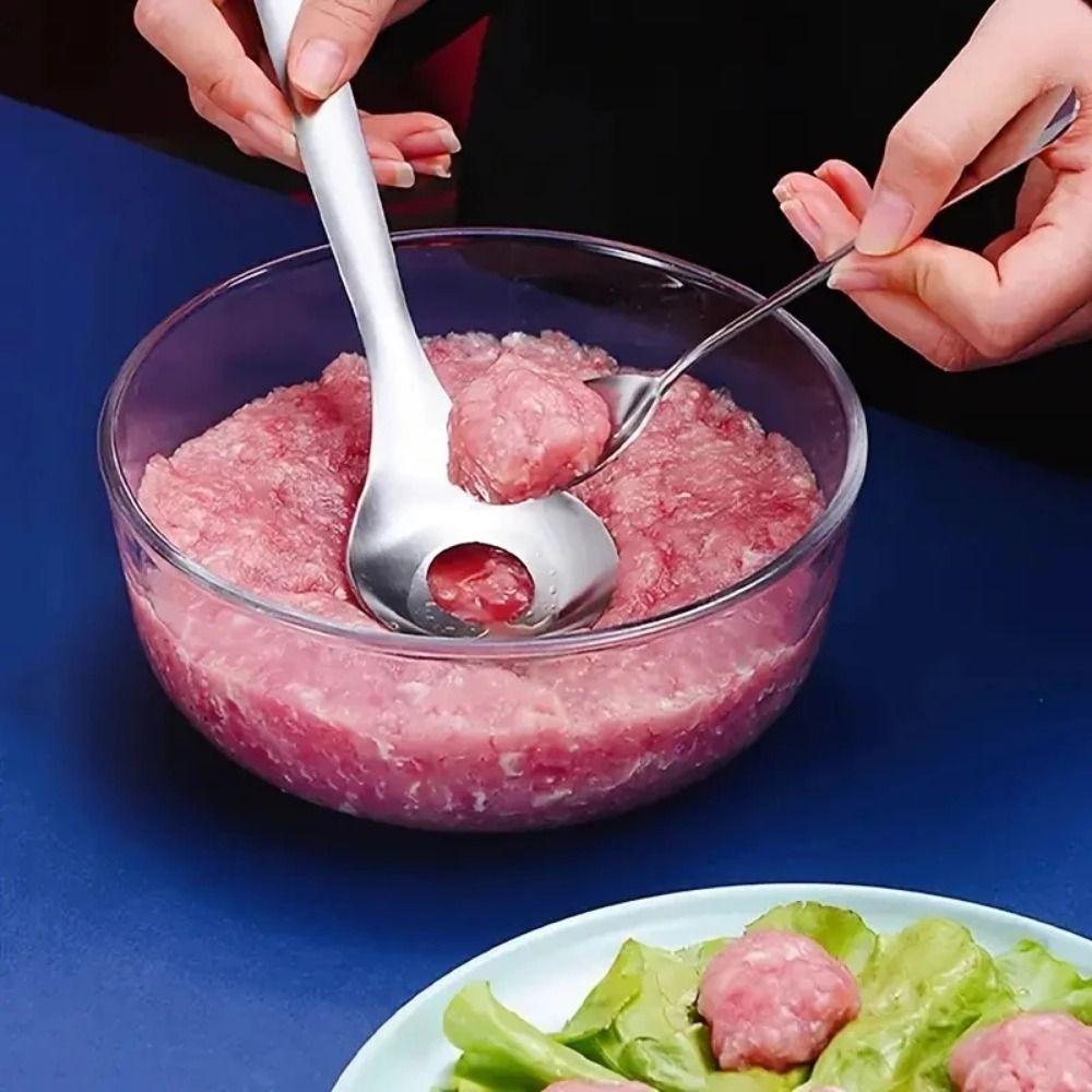 1 Stück spülmaschinenfest Fleischbällchenlöffel Edelstahl Fleischbällchenschaufel Haushaltsküchenhelfer