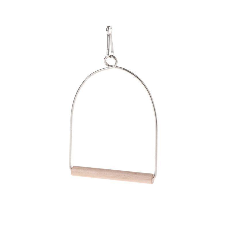 

Natural Wooden Pet Birds U-shaped Perch Parrots Hanging Swing Cage Stand Climbing Holder Pendant for Parakeet Macaw