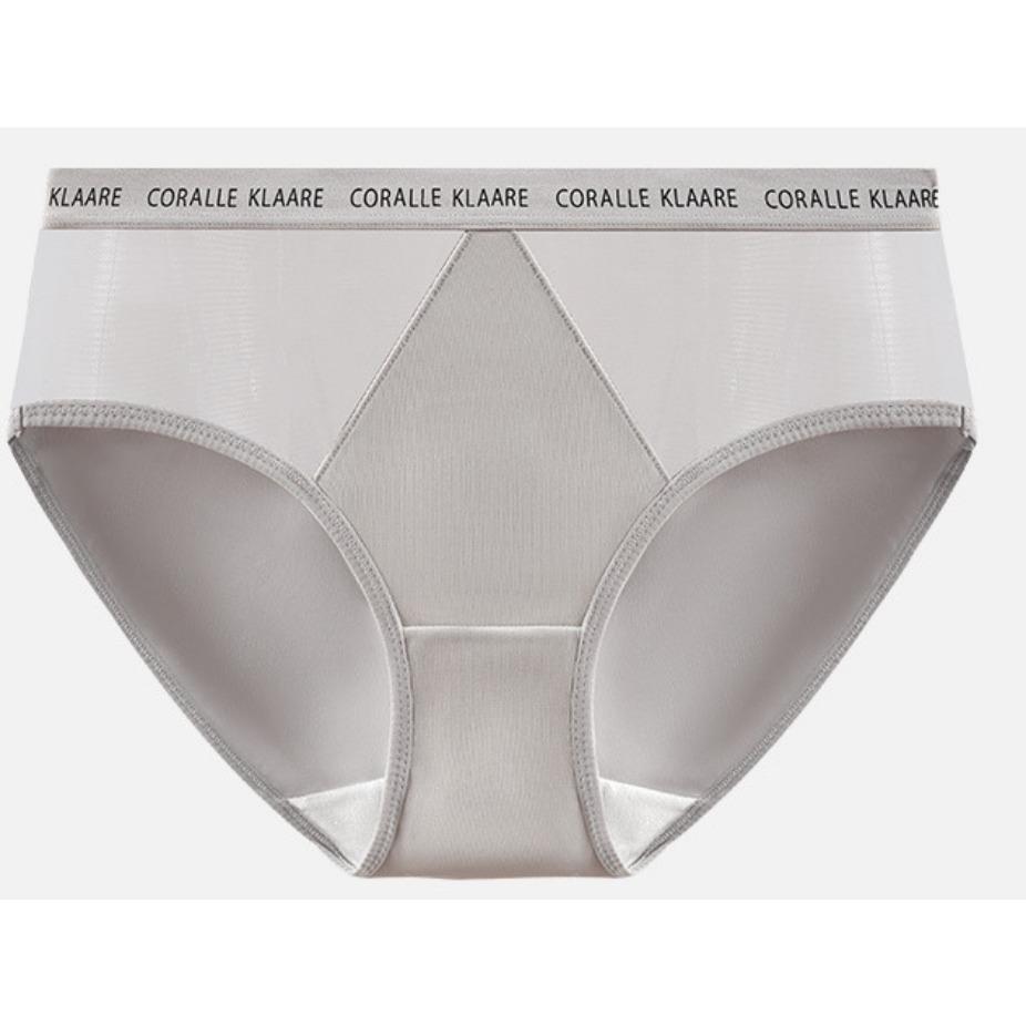 

Трусы женские из ледяного шелка со средней посадкой, женские трусики из чистого хлопка больших размеров, женские трусики с простым принтом в виде букв M серый