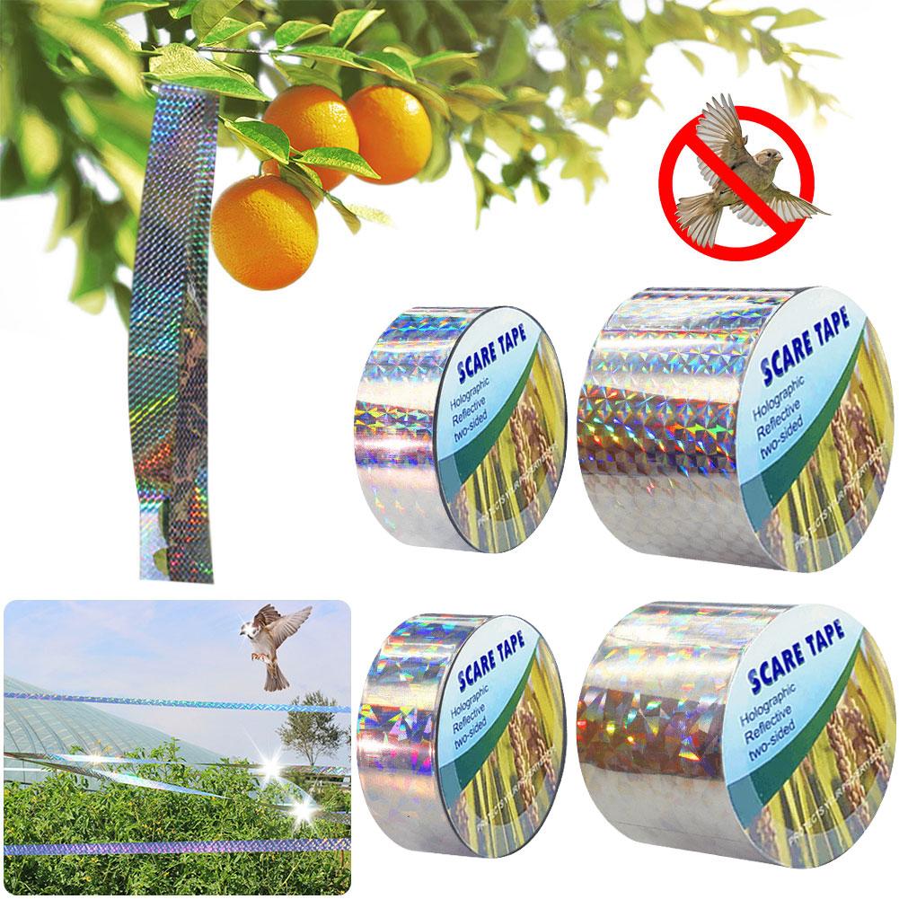 Bird Scare Tape Reflective Bird Tape Double Side Bird Repellent Flash Tape for Scare Pigeon Gulls Crows for Garden Farm