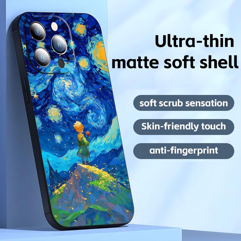 Anime The Little Prince Phone Case For iPhone17 16 16e 15 14 13 12 11 Plus Mini Pro Max Soft Black Shockproof Cover