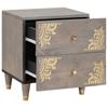 Nightstand Set of 2 Gray 40 x 33 x 46 cm Solid Mango Wood