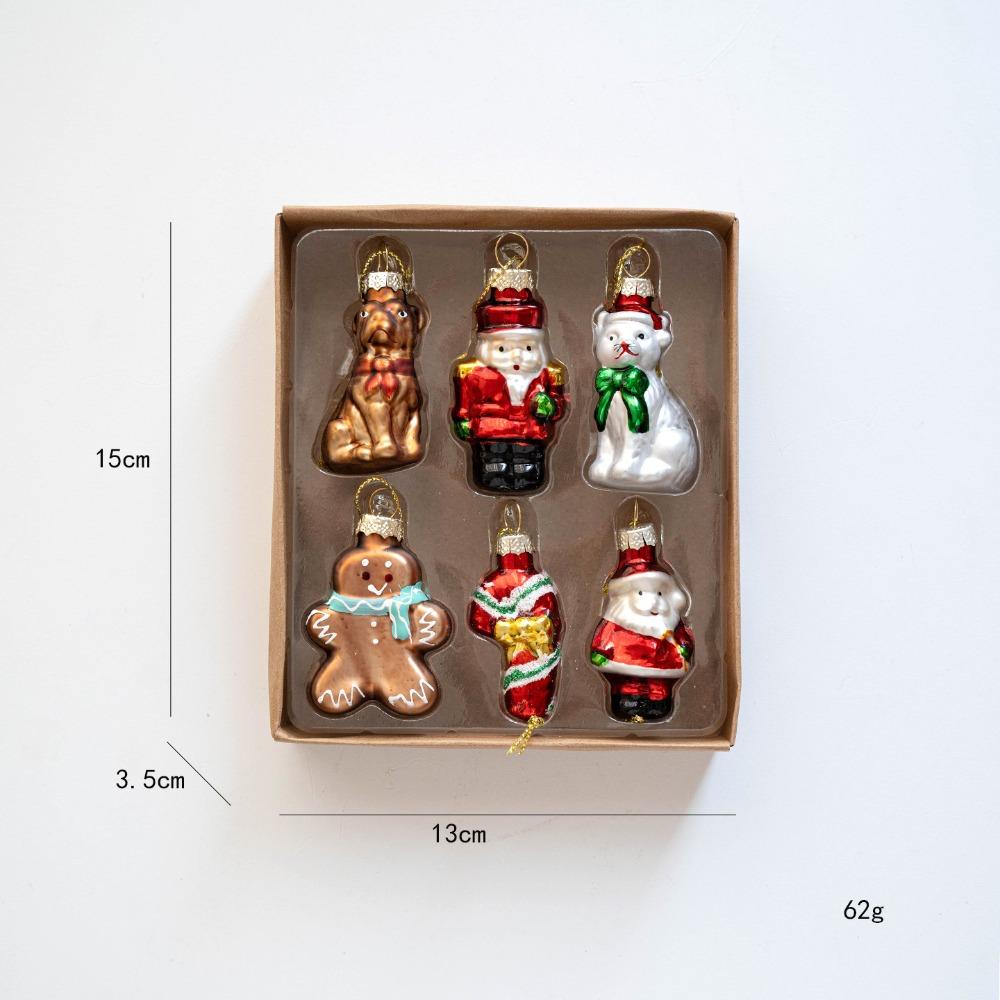 6/9PCS Colorful Christmas Tree Decoration Glass Plastic Christmas Pendant  New Year Party