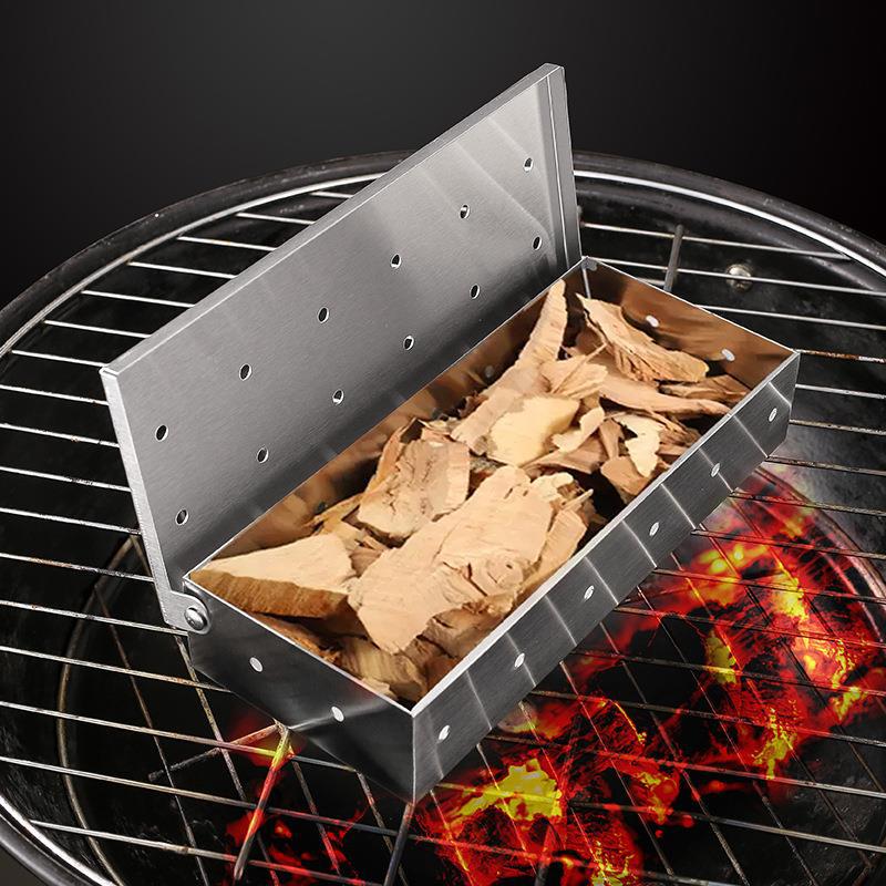 Outdoor Steak Räucherbox aus Edelstahl für Holzkohlegrillen