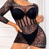 Sexy and Seductive European and American Style Innerwear, Tight and Seductive Jumpsuit, Passionate Opening, No Need To Take Off Net Top, Women's Style