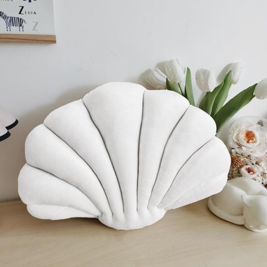 Throw Pillow Non-shedding Tear-Resistant High Elasticity Good Rebound Full Filling Breathable Shell Shape Throw Pillow Doll Home Decor