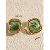 Exaggerated Gradient Retro Luxury Geometric Resin Hoop Earrings Stainless Steel Stud Earrings For Women