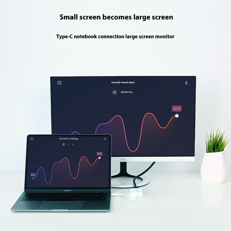 Aluminum Alloy USB C To VGA Converter 1080P Resolution Plug and Play Design for Various Devices Smartphone Display