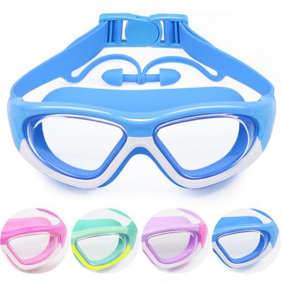 Gafas de Natación para Niños Niños 3-14A Visión Amplia Antivaho Anti-UV Gafas de Piscina Con Tapones para los Oídos Deportes al Aire Libre Gafas de Buceo