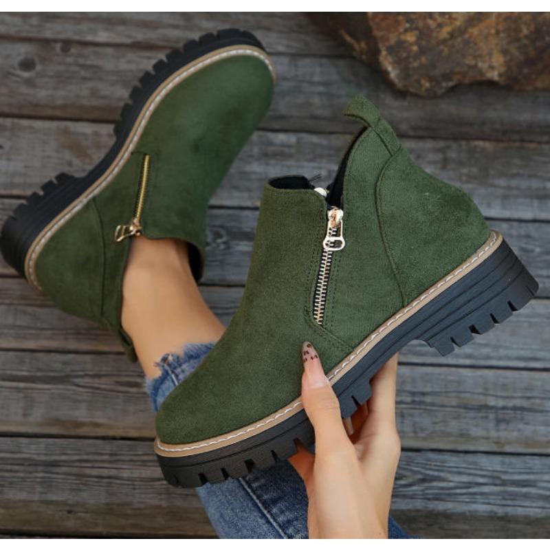 Nya Dam Enkla Stilrena Stövlar Plus Storlek Platåskor Dam Tjock Sula Ankelstövlar Mode Bekväma Botas De Mujer