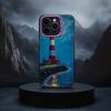 Cartoon Art Lighthouse Black Candy silver phone case Phone Case For iPhone17,16,15,14,13,12,11 Plus,Pro Max