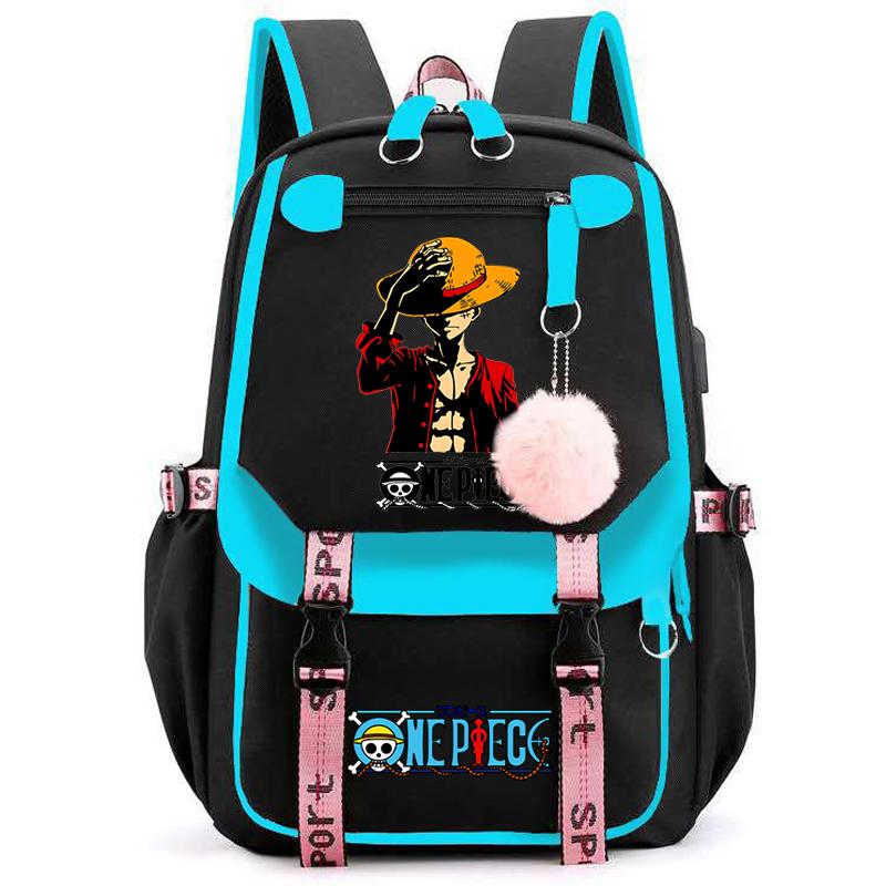 Anime One Piece High Quality Female Backpack Waterproof Knapsack with Ligh Tweight Book Bag for Kid Gifts Men Women Travel Bag Leisure Bag Rucksack