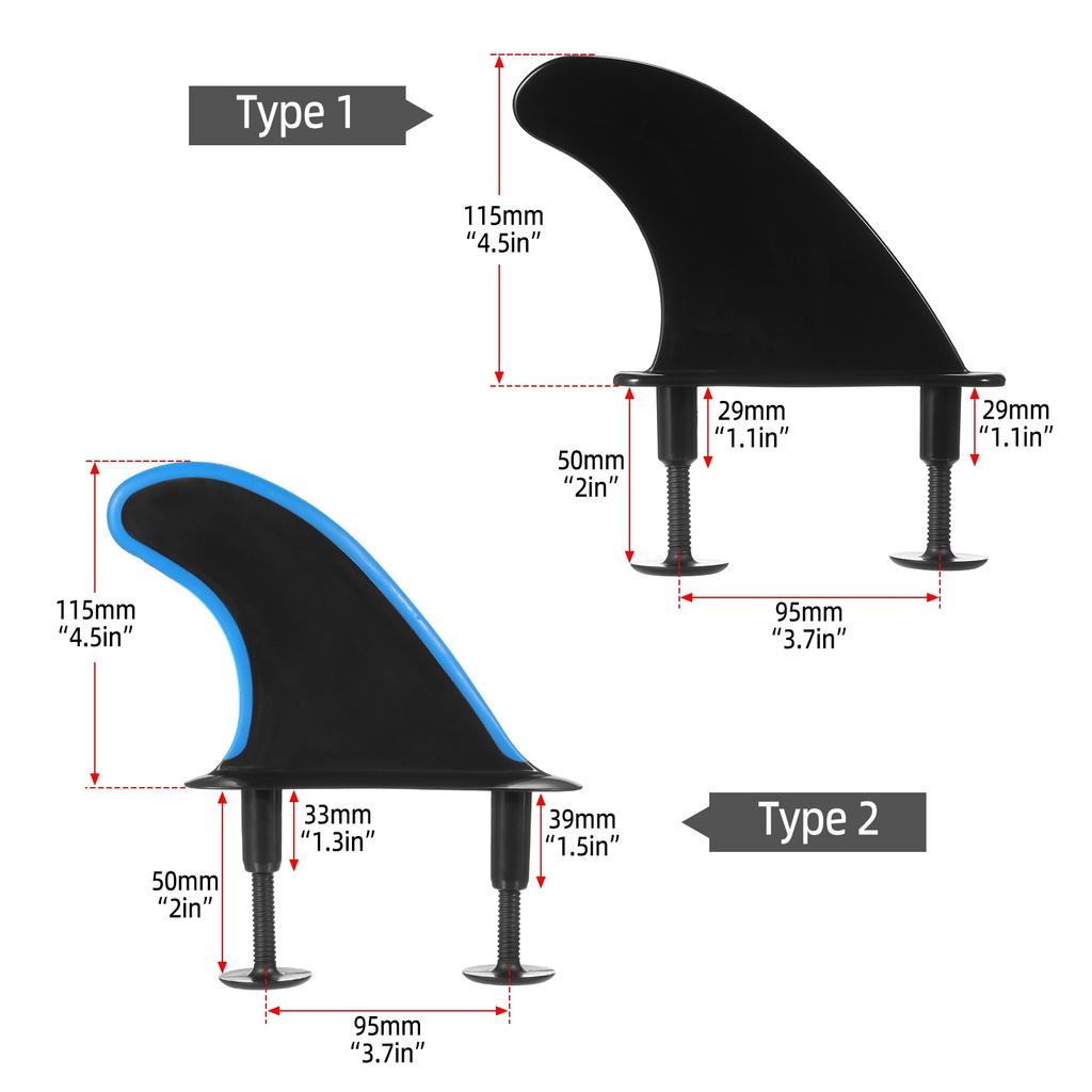 3pcs Soft Surfboard Fins with Screws 4.5 Inch Surf Fins for Soft Surfboard Longboard Surfing Accessories