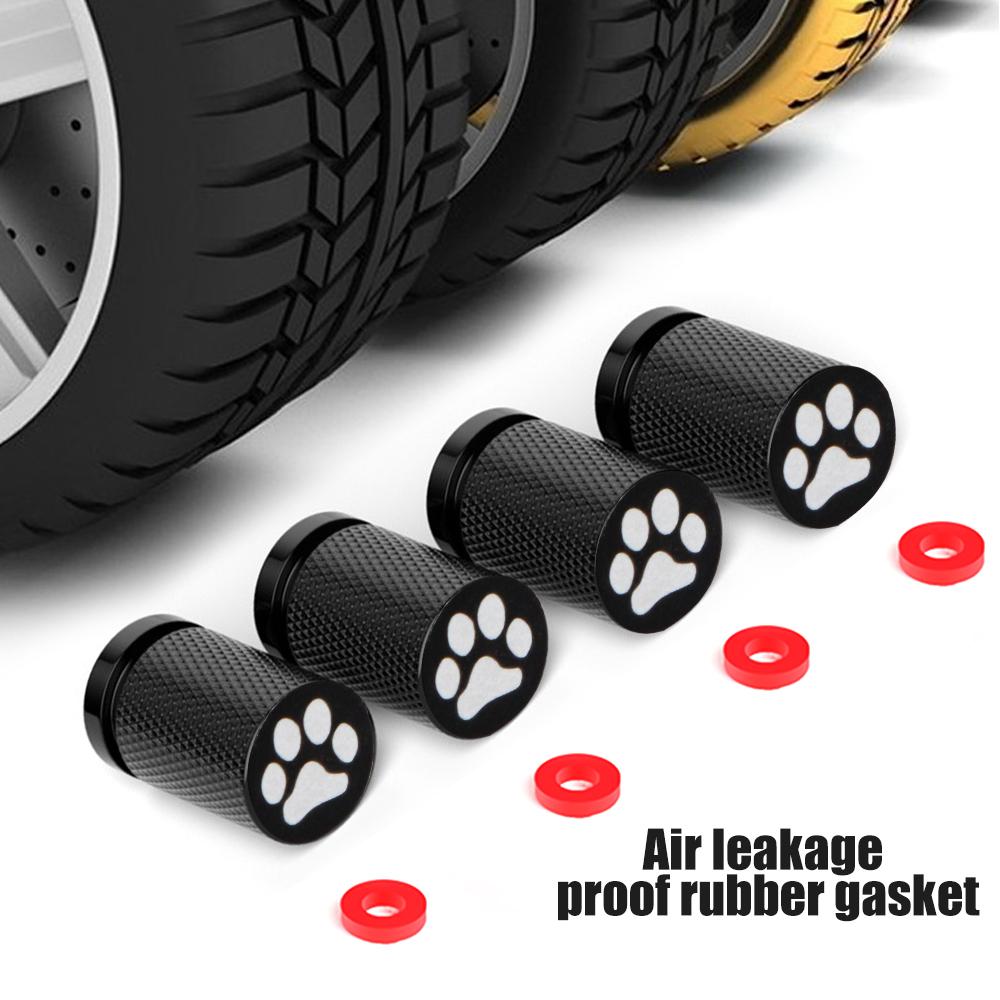 4Pcs Tire Valve Stem Cap Cover - Tire Air Cap Metal with O Rubber Ring Universal for Car Truck Motorcycle Bike Black Valve Stems 1