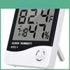Htc1 Thermometer Digital Hygrometer Clock Alarmalarm Calendar 5 Functions Large Screen Desktop Stand Wall Mount White