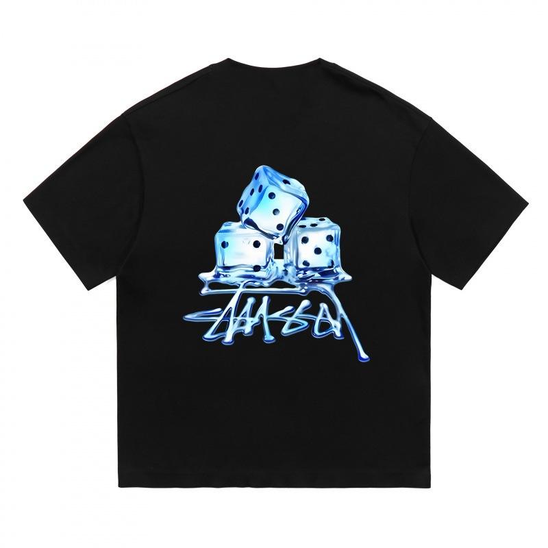 Grenzüberschreitende europäische und amerikanische Trendmarken, eine Vielzahl bedruckter Herren- und Damen-Kurzarm-T-Shirts, 220 Gramm lockere Streetwear-T-Shirts