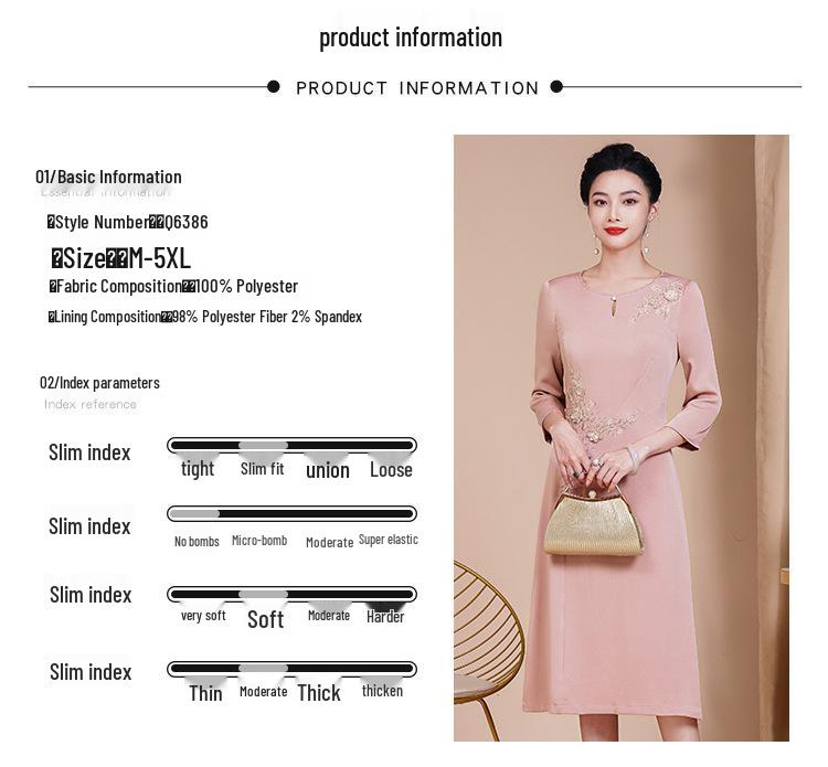 2023 Elegant Light Pink Mother of the Groom Banquet Gown, Plus Size
