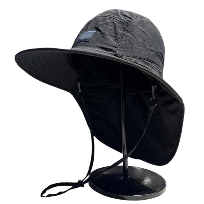 Fisherman Hat Sun Hat For Fishing Hiking Travel With Neck Flap 56-60CM Adjustable Design