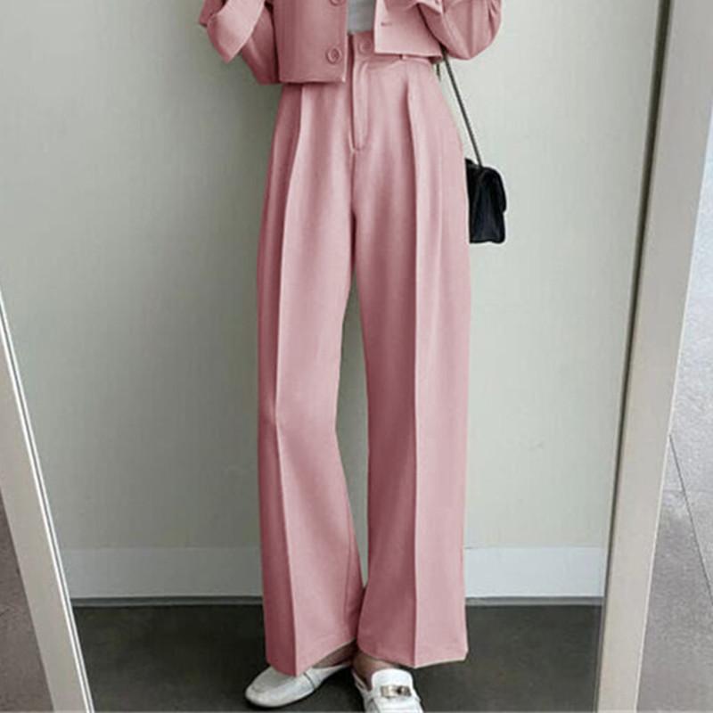 2025 Autumn Petite Khaki Blazer Suit Set for Women: Chic Commuting Style