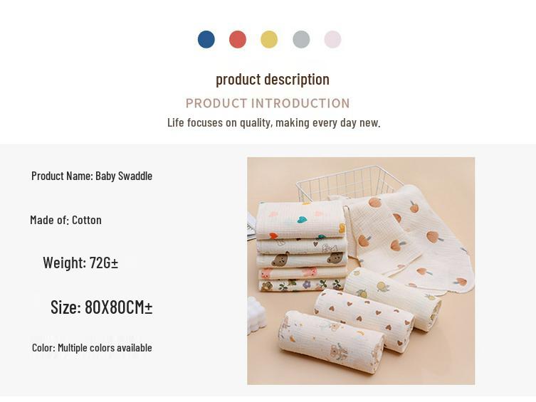 Newborn Swaddle: Two-Layer Cotton Gauze Bath Blanket