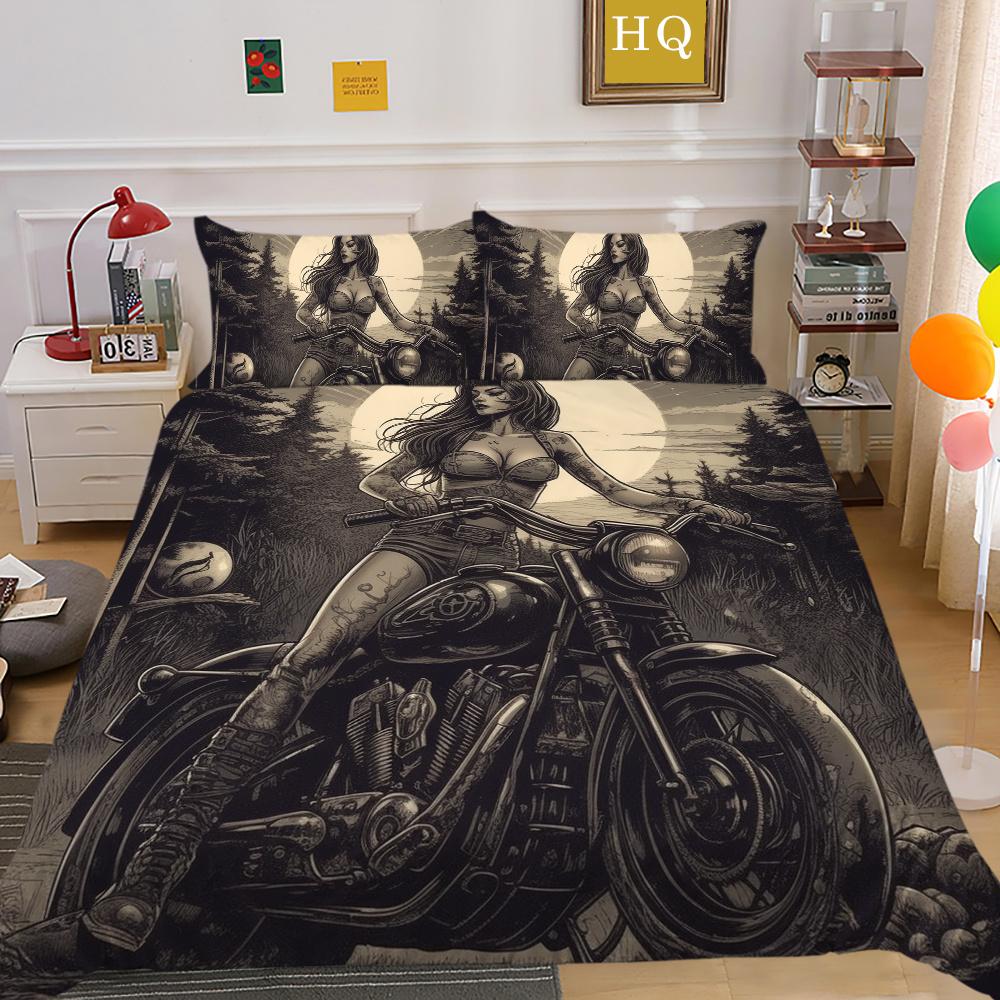 Krásný povlak na lůžkoviny s potiskem lebky Dvojitá velikost Mikrovlákno Ložní prádlo Teen Cool Módní Dekorace ložnice