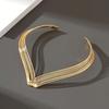 Exaggerated Metallic Multi-Layer Line Necklace Women's Fashion Choker  Holiday Gifting